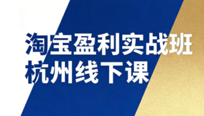 淘宝盈利实战班杭州线下课12月26-28日(音频+字幕)，帮你掌握SOP流程+12门核心技术-weicye