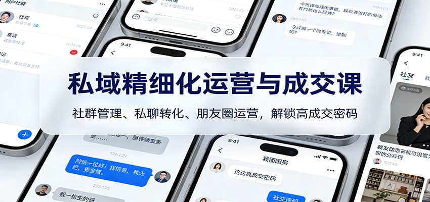 私域精细化运营与成交课：社群管理、私聊转化、朋友圈运营，解锁高成交密码-weicye