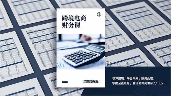 跨境电商财务课，核算逻辑、平台规则、账务处理，掌握全盘账务，胜任高薪岗位月入1.5万+-weicye