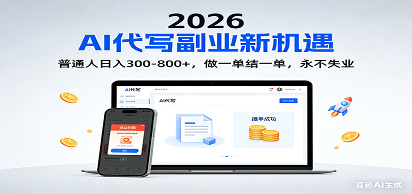 2026 副业首选！AI 代写日入 300-800，普通人0门槛，做一单结一单！-weicye