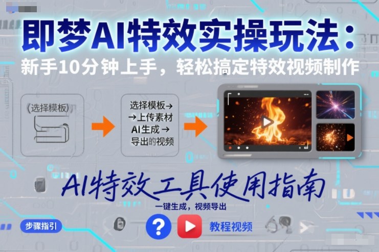 即梦AI特效实操玩法：新手10分钟上手，轻松搞定特效视频制作-weicye