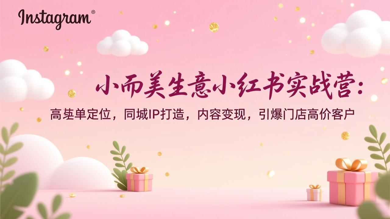 小而美生意小红书实战营：高客单定位，同城IP打造，内容变现，引爆门店高价客户-weicye