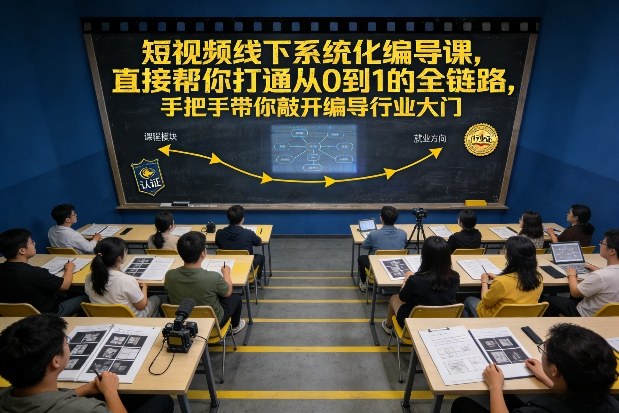 短视频线下系统化编导课，直接帮你打通从0到1的全链路，手把手带你敲开编导行业大门-weicye