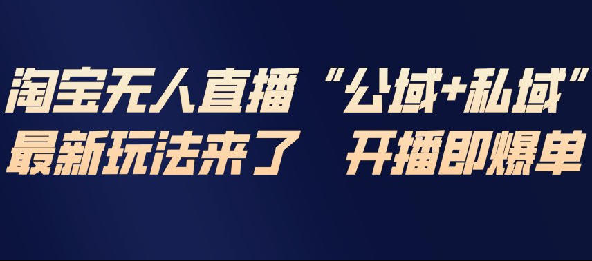 淘宝无人直播完整教程，公试+私域，最新玩法来了，开播即爆单-weicye