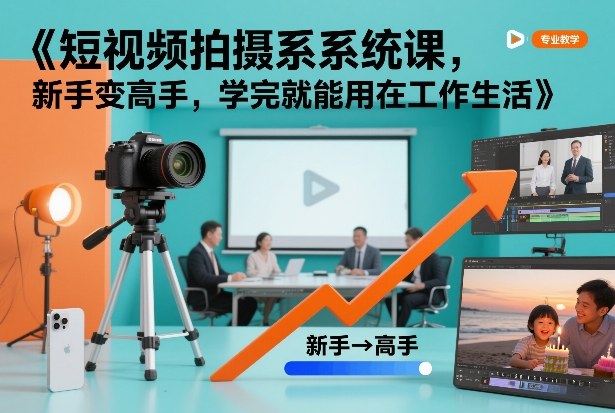 短视频拍摄系统课，新手变高手，学完就能用在工作生活-weicye