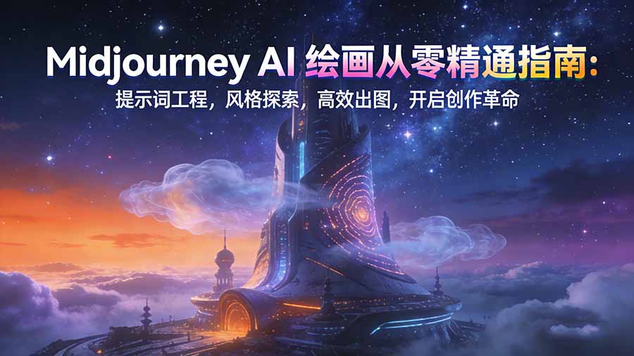 Midjourney AI绘画从零精通指南：提示词工程，风格探索，高效出图，开启创作革命-weicye
