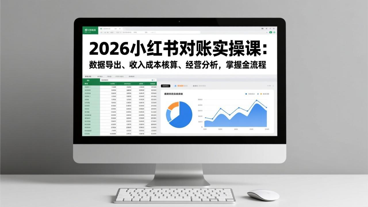 2026小红书对账实操课：数据导出、收入成本核算、经营分析，掌握全流程-weicye