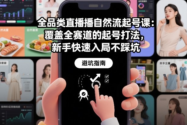 全品类直播自然流起号课：覆盖全赛道的起号打法，新手快速入局不踩坑-weicye