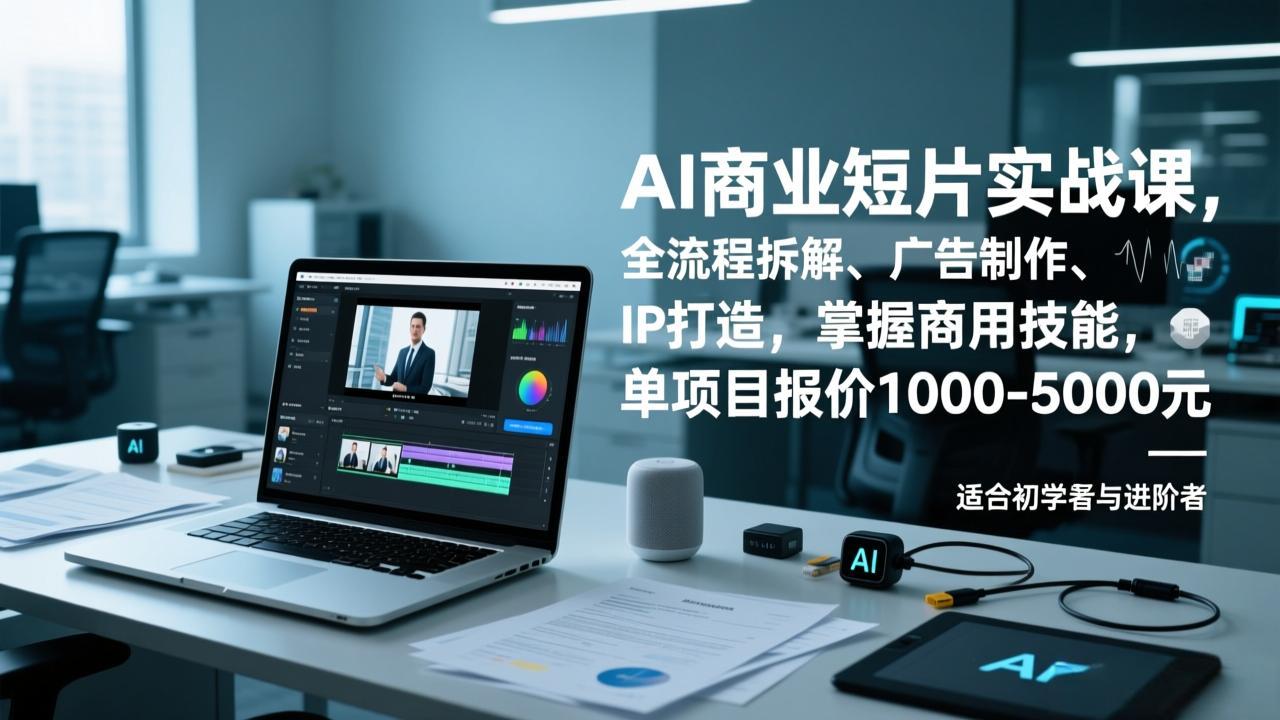 AI商业短片实战课，全流程拆解、广告制作、IP打造，掌握商用技能，单项目报价1000-5000元-weicye