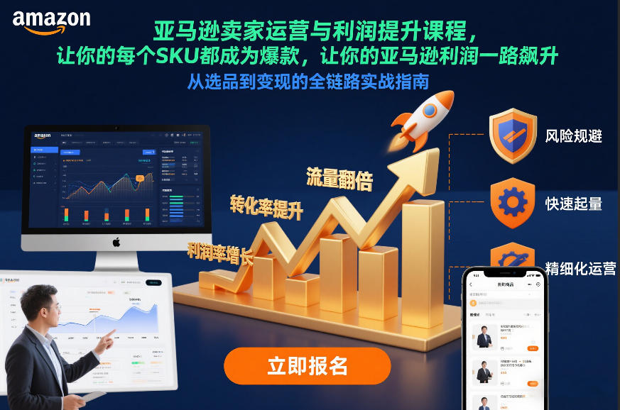 亚马逊卖家运营与利润提升课程，让你的每个SKU都成为爆款，让你的亚马逊利润一路飙升(更新12月)-weicye