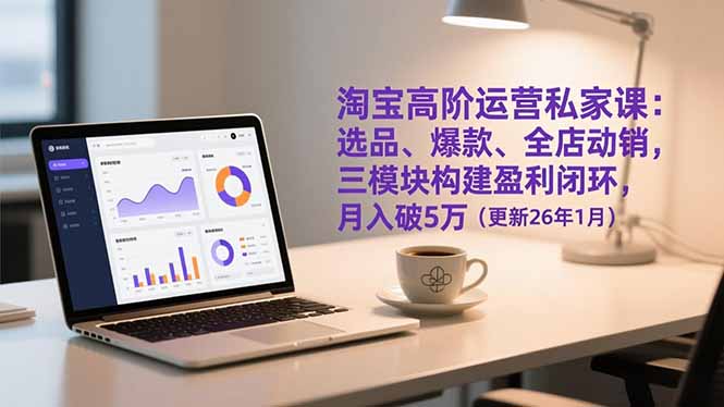 淘宝高阶运营私家课：选品、爆款、全店动销，三模块构建盈利闭环，月入破5万(更新26年1月-weicye
