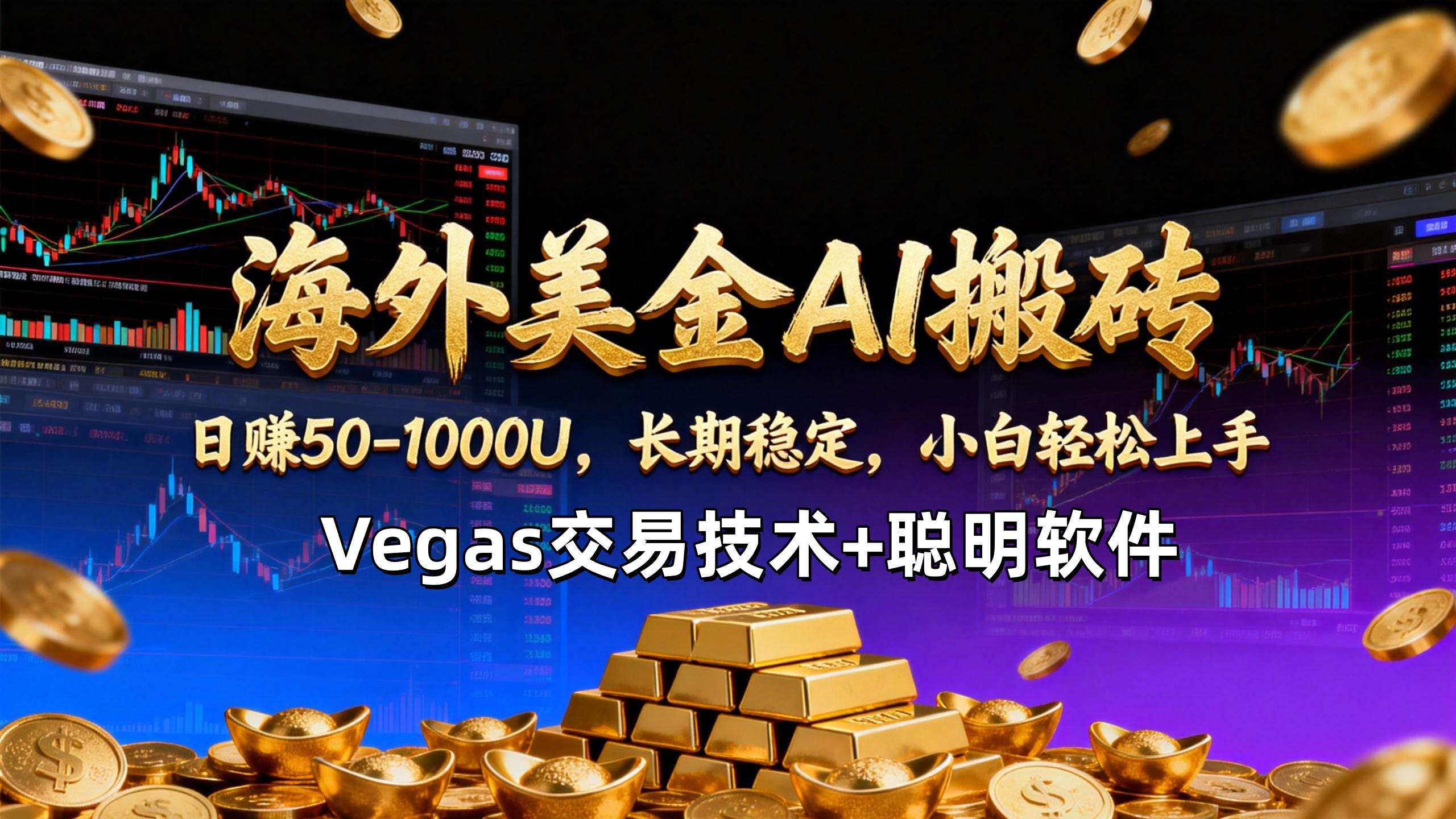【海外美金AI搬砖】Vegas交易技术+聪明软件，日赚50-1000U，长期稳定，小白轻松上手。-weicye