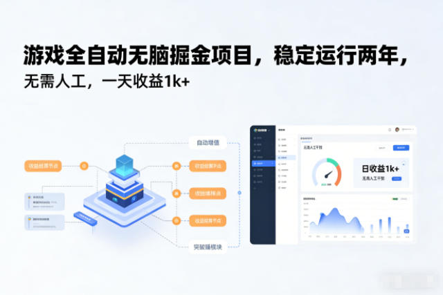 游戏全自动无脑掘金项目，稳定运行两年，无需人工，一天收益1k+【揭秘】-weicye