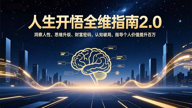 人生开悟全维指南2.0：洞察人性、思维升级、财富密码，认知破局，指导个人价值提升百万-weicye