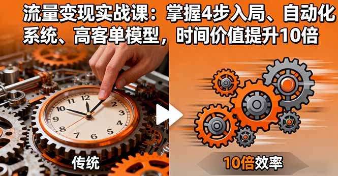流量变现实战课：掌握4步入局、自动化系统、高客单模型，时间价值提升10倍-weicye