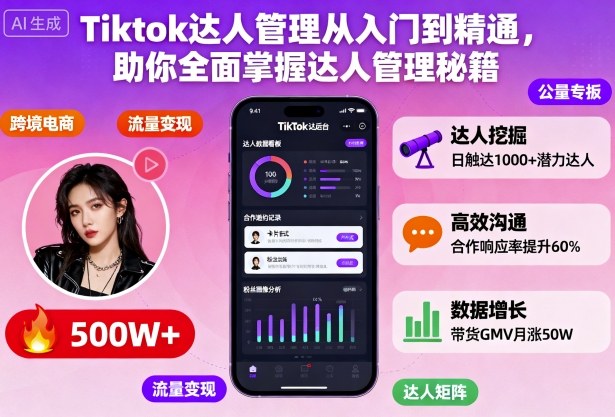 Tiktok达人管理从入门到精通，助你全面掌握达人管理秘籍-weicye