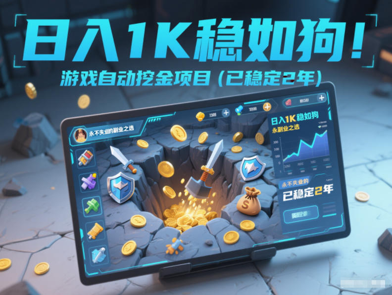 日入1K稳如狗！游戏自动挖金项目(已稳定2年)，永不失业的副业之选【揭秘】-weicye