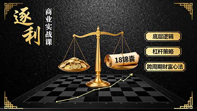 《逐 利》商业实战课，底层逻辑、杠杆策略、18锦囊，跨周期财富心法(更新-weicye