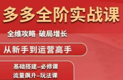 大炮·拼多多全阶实战课程(更新2026)-weicye