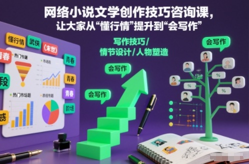 网络小说文学创作技巧咨询课，让大家从“懂行情”提升到”会写作”的高度-weicye