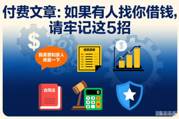 付费文章：如果有人找你借钱，请牢记这5招-weicye