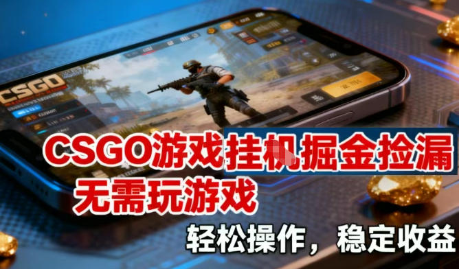 CSGO游戏挂G掘金捡漏，不需要玩游戏，操作简单，收益稳定【揭秘】-weicye