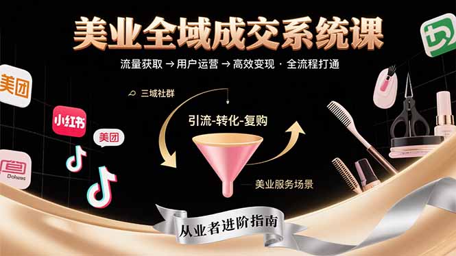 美业全域成交系统课程：帮助美业从业者打通从流量获取到高效变现全流程-weicye