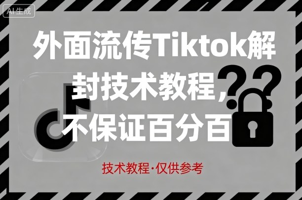 外面流传Tiktok解封技术教程，不保证百分百，具体自测-weicye