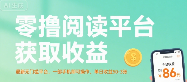 零撸阅读平台获取收益，最新无门槛平台，一部手机即可操作，单日收益50-3张【揭秘】-weicye