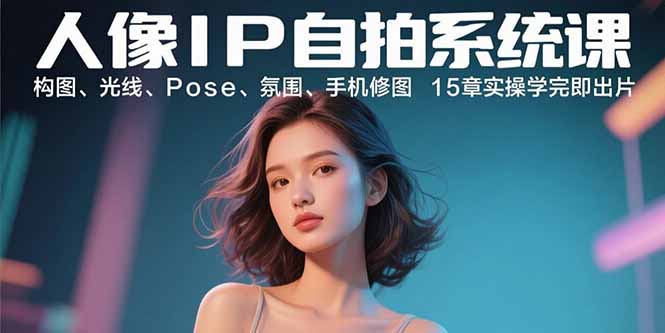 人像IP自拍系统课：构图、光线、Pose、氛围、手机修图 15章实操学完即出片-weicye