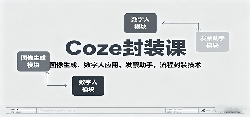Coze封装课，图像生成、数字人应用、发票助手，流程封装技术-weicye