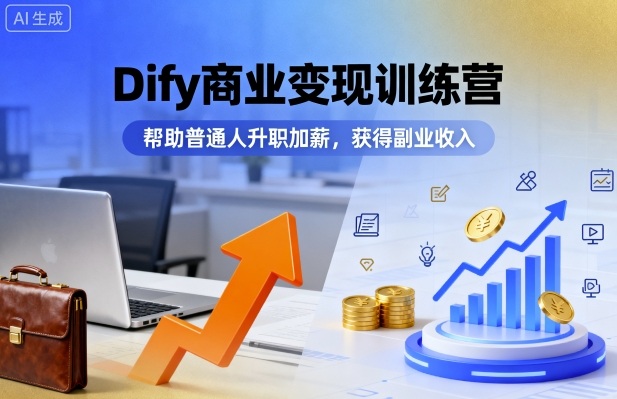 Dify商业变现训练营，帮助普通人升职加薪，获得副业收入-weicye