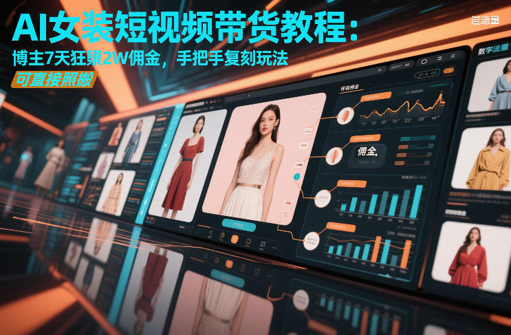 AI女装短视频带货教程：博主7天狂賺2W佣金，手把手复刻玩法，可直接照搬-weicye
