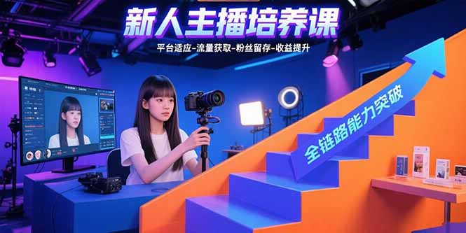 新人主播培养课：平台适应-流量获取-粉丝留存-收益提升 全链路能力突破-weicye