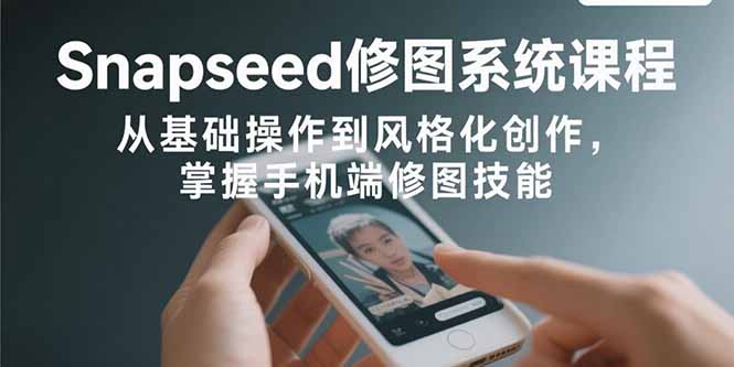 Snapseed修图系统课程：从基础操作到风格化创作，掌握手机端修图技能-weicye