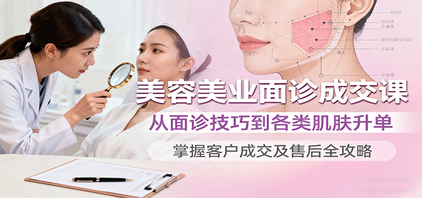 美容美业面诊成交课，从面诊技巧到各类肌肤升单，掌握客户成交及售后全攻略-weicye