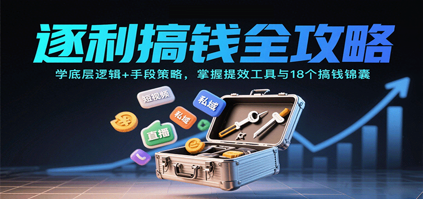 逐利搞钱全攻略：学底层逻辑+手段策略，掌握提效工具与18个搞钱锦囊-weicye