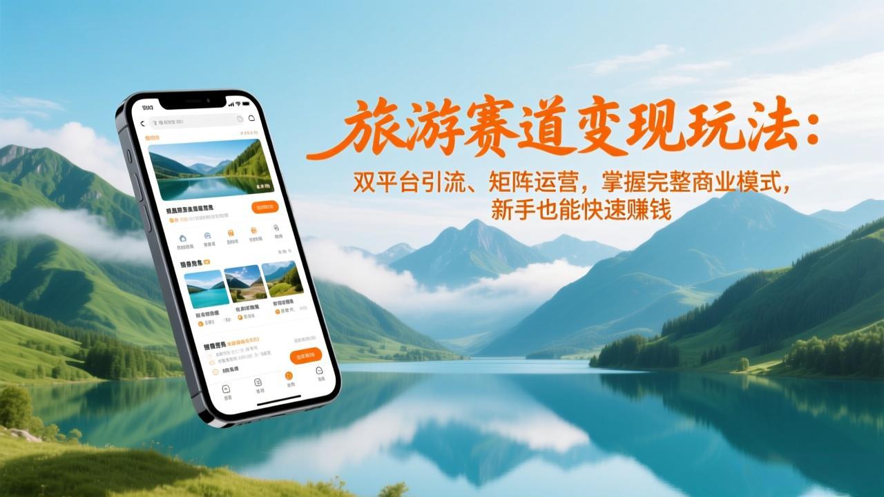 旅游赛道变现玩法：双平台引流、矩阵运营，掌握完整商业模式，新手也能快速赚钱-weicye