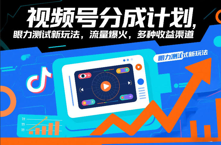 视频号分成计划，眼力测试新玩法，流量爆火，多种收益渠道-weicye