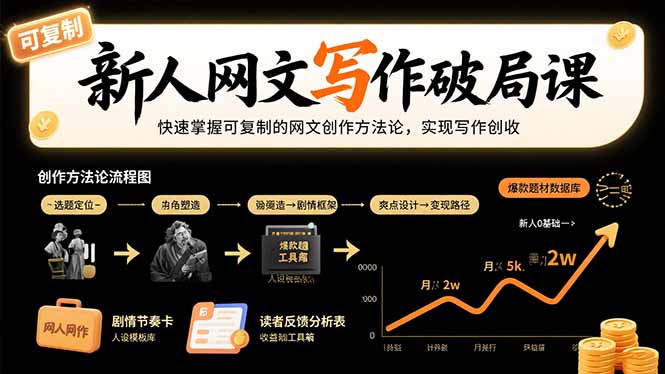 新人网文写作破局课：快速掌握可复制的网文创作方法论，实现写作创收-weicye