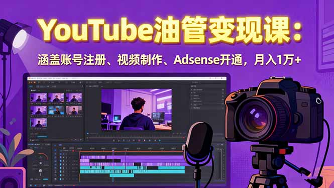 2025YouTube油管变现课：涵盖账号注册、视频制作、Adsense开通，月入1万+-weicye