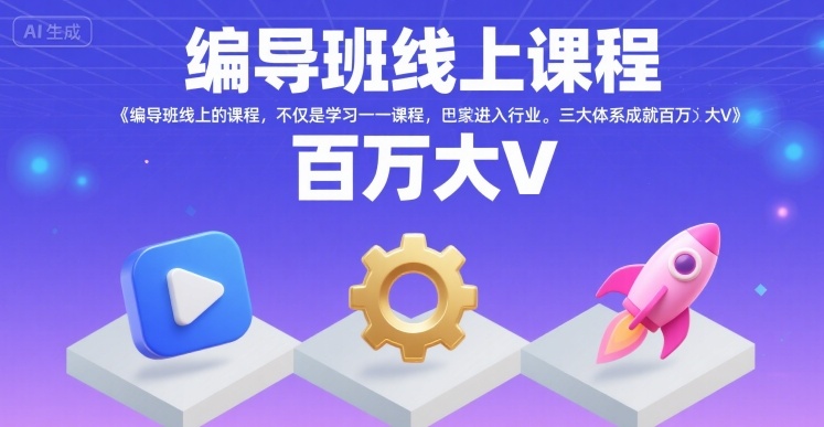编导班线上课程，不仅是学习一门课程，更是进入一个行业，三大体系成就百万大V-weicye