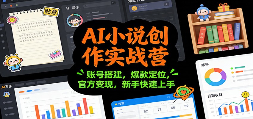 AI小说创作实战营：账号搭建，爆款定位，官方变现，新手快速上手-weicye