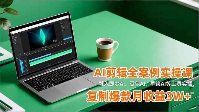AI剪辑全案例实操课，融入即梦AI、豆包AI、星绘AI等工具实操，复制爆款月收益3W+-weicye