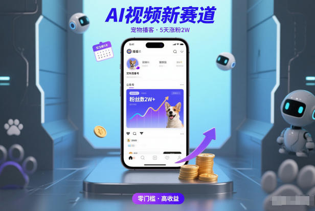 AI视频新赛道，宠物播客仅注册5天涨粉2W，收益非常可观-weicye