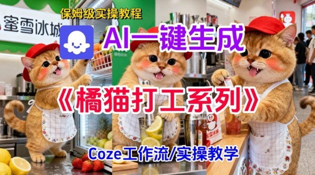 Coze扣子工作流一键生成胖橘猫打工短视频，保姆级实操搭建教学-weicye