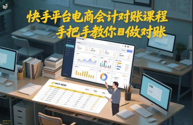 快手平台电商会计对账课程，手把手教你做对账-weicye