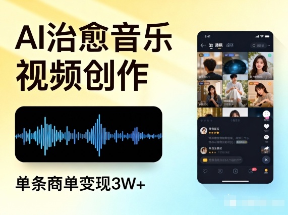 AI做治愈音乐视频，多平台投稿，单条商单变现3W+-weicye