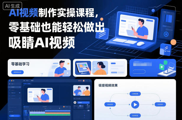 AI视频制作实操课程，零基础也能轻松做出吸睛AI视频-weicye