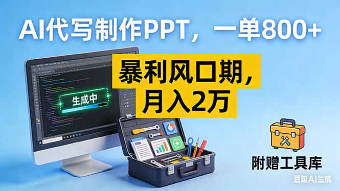 AI代写制作PPT，一单800+， 暴利风口期，月入2万【附工具】-weicye